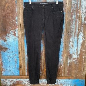 Eddie Bauer Slightly Curvy Skinny Dark Brown Corduroy Jeans